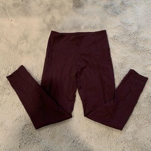 Burgundy leggings